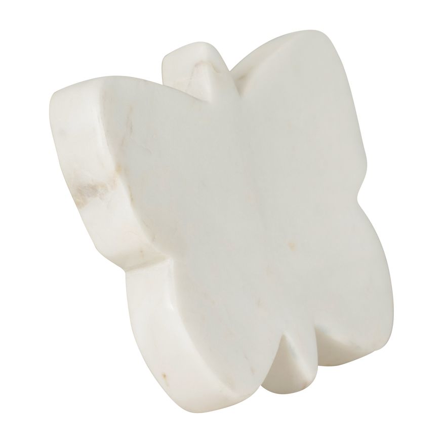 Sagebrook - 7"x5" Marble Butterfly Trinket Tray in White