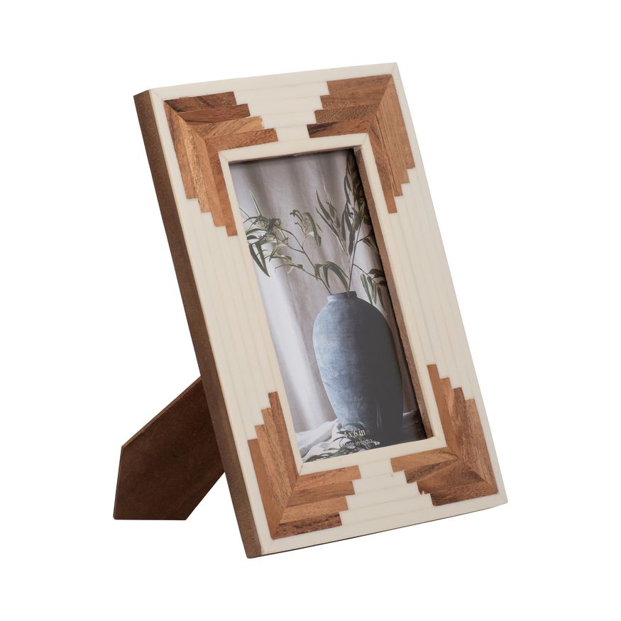 Sagebrook 4"x6" Resin Cascading Wood Photo Frame