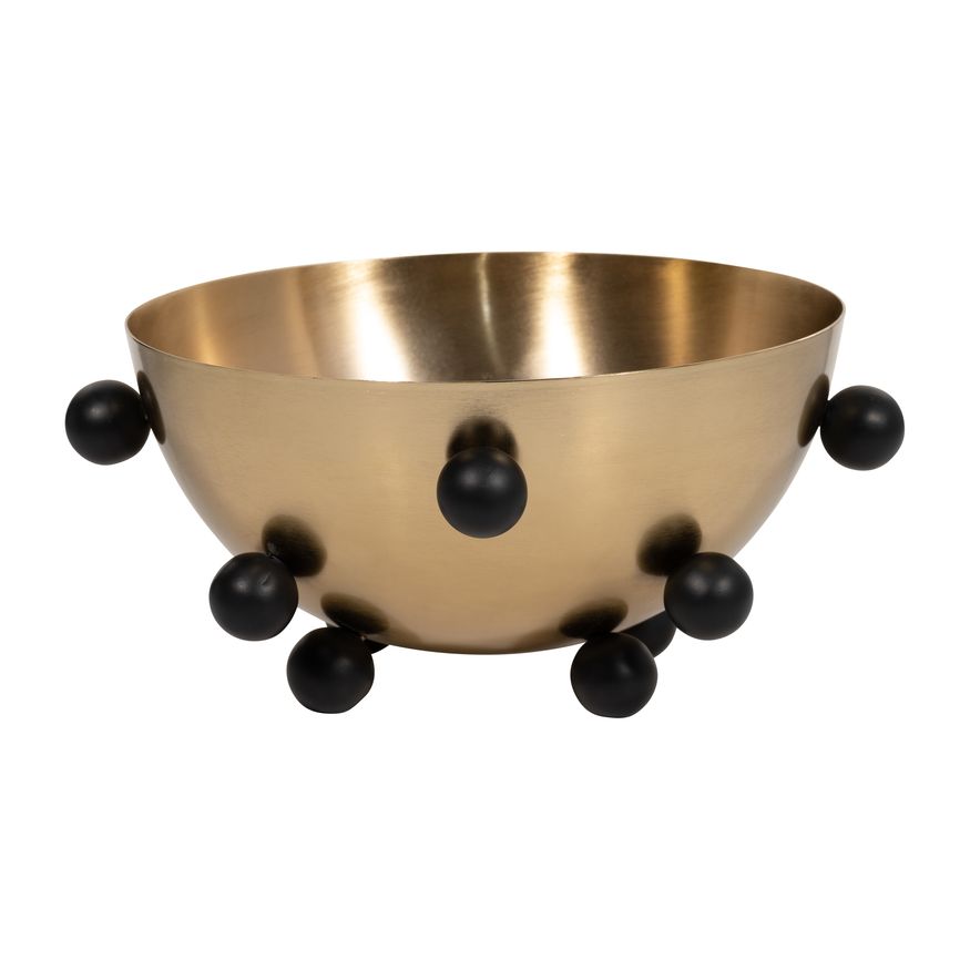 Sagebrook - 13" Metal Bubble Bowl in Gold/Black