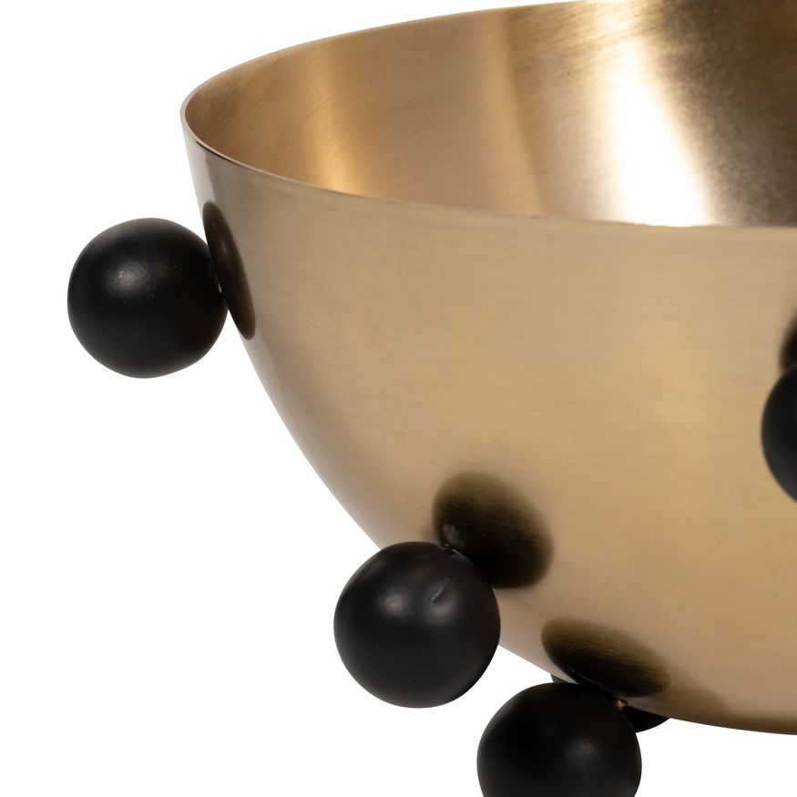 Sagebrook - 13" Metal Bubble Bowl in Gold/Black