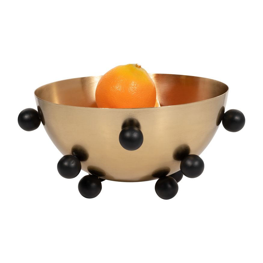 Sagebrook - 13" Metal Bubble Bowl in Gold/Black