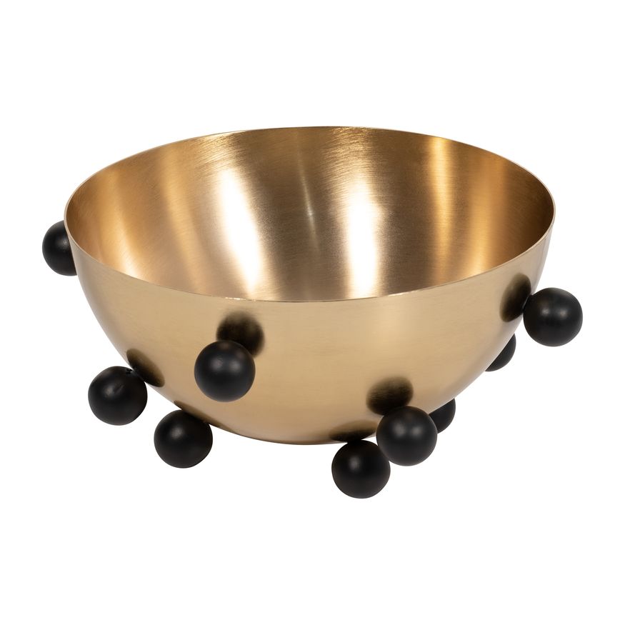 Sagebrook - 13" Metal Bubble Bowl in Gold/Black