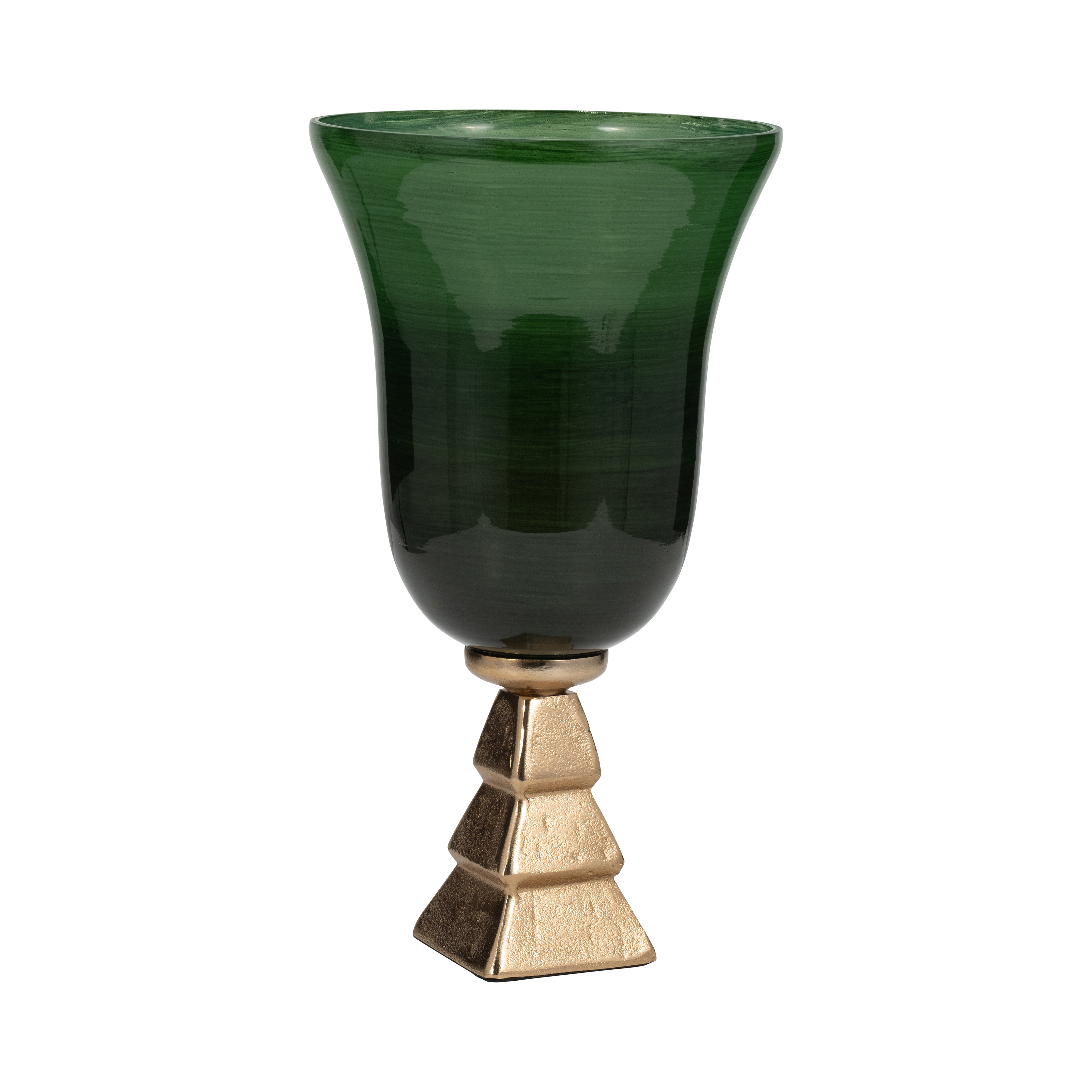 Sagebrook 15" Glass 5th Ave Vase On Stand - Green/Gold