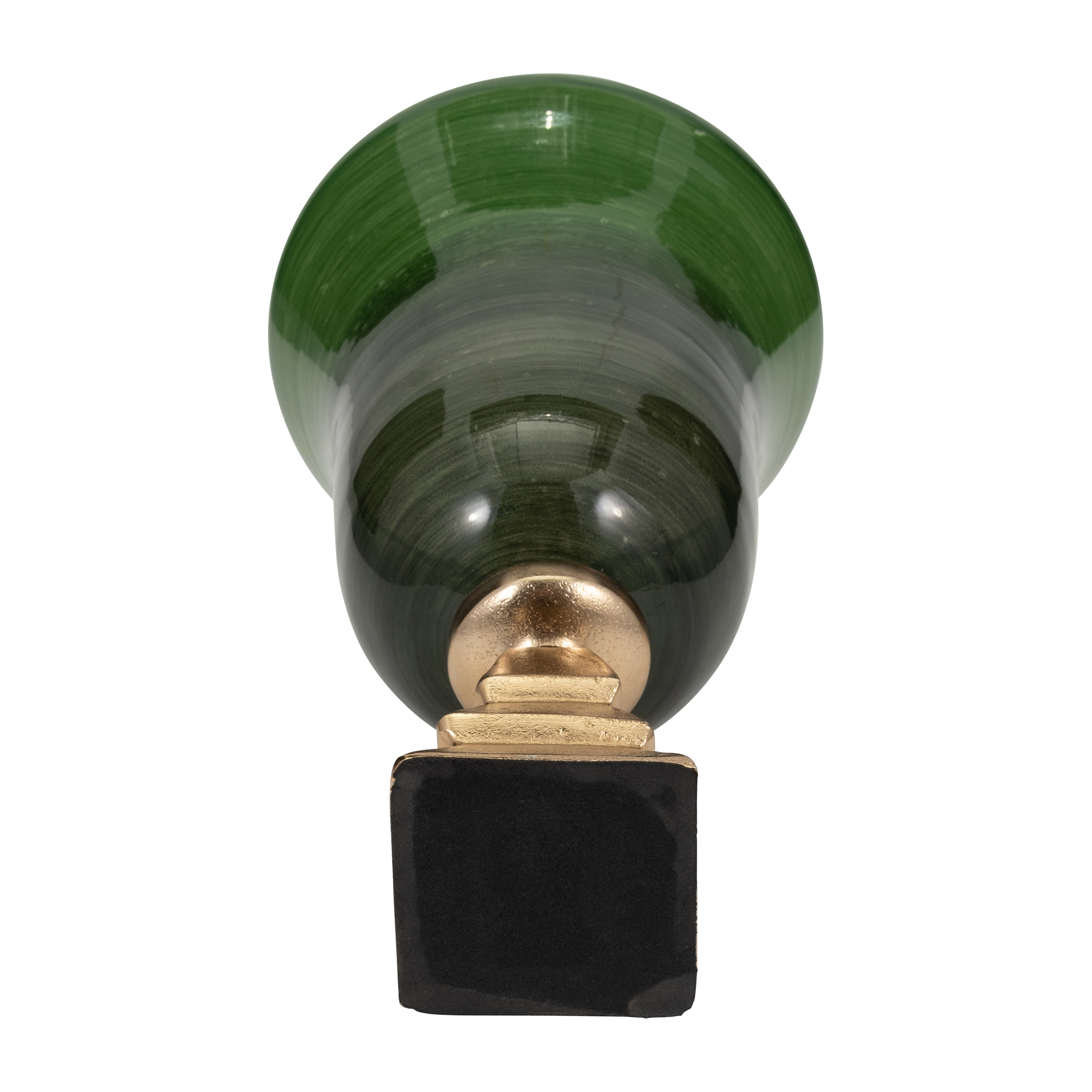 Sagebrook 15" Glass 5th Ave Vase On Stand - Green/Gold