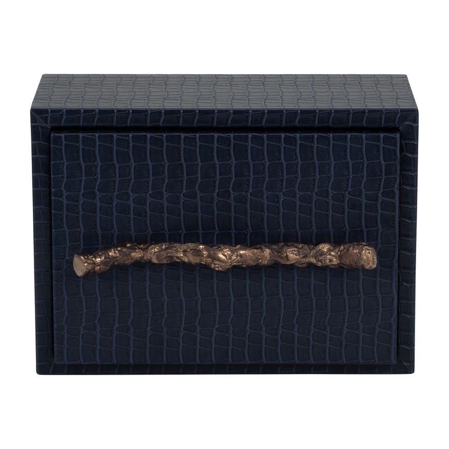 Sagebrook - 10" Faux Leather Copenhagen Box in Navy