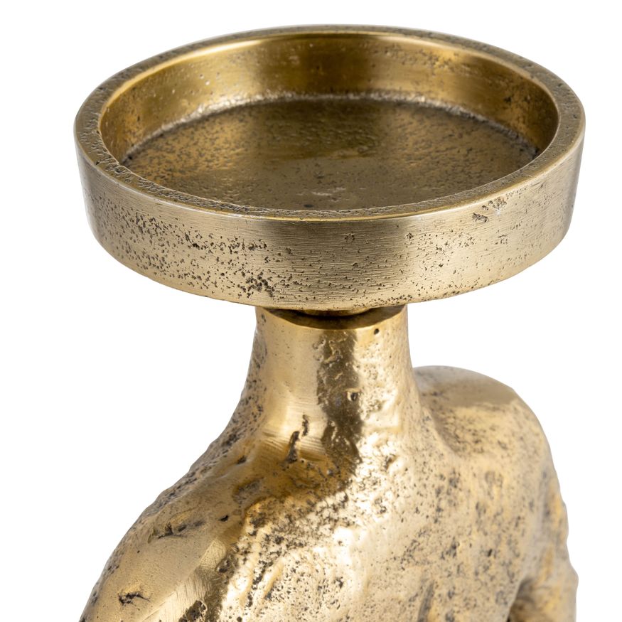 Sagebrook 9" Metal Hands On Hip Pillar Candle Holder - Gold