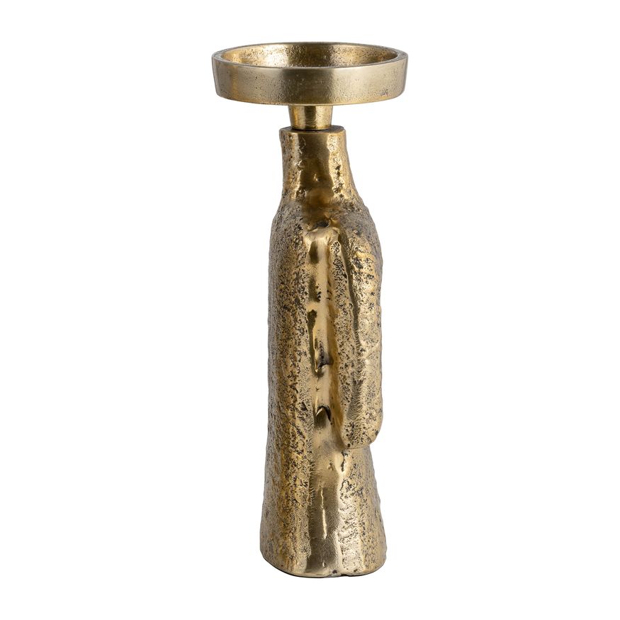 Sagebrook 9" Metal Crossed Arms Pillar Candle Holder - Gold