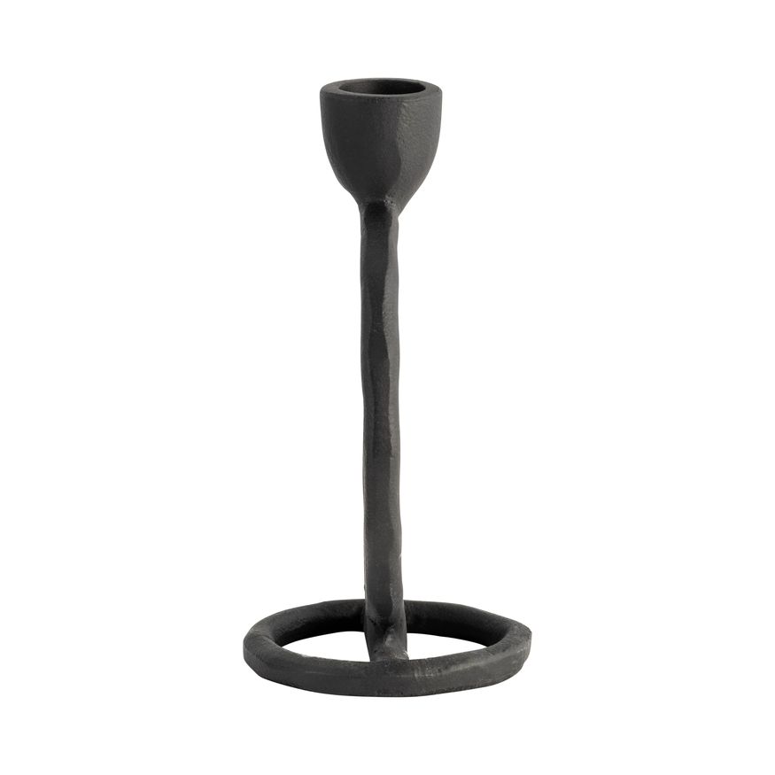 Sagebrook 6" Metal Round Ring Taper Candle Holder - Black