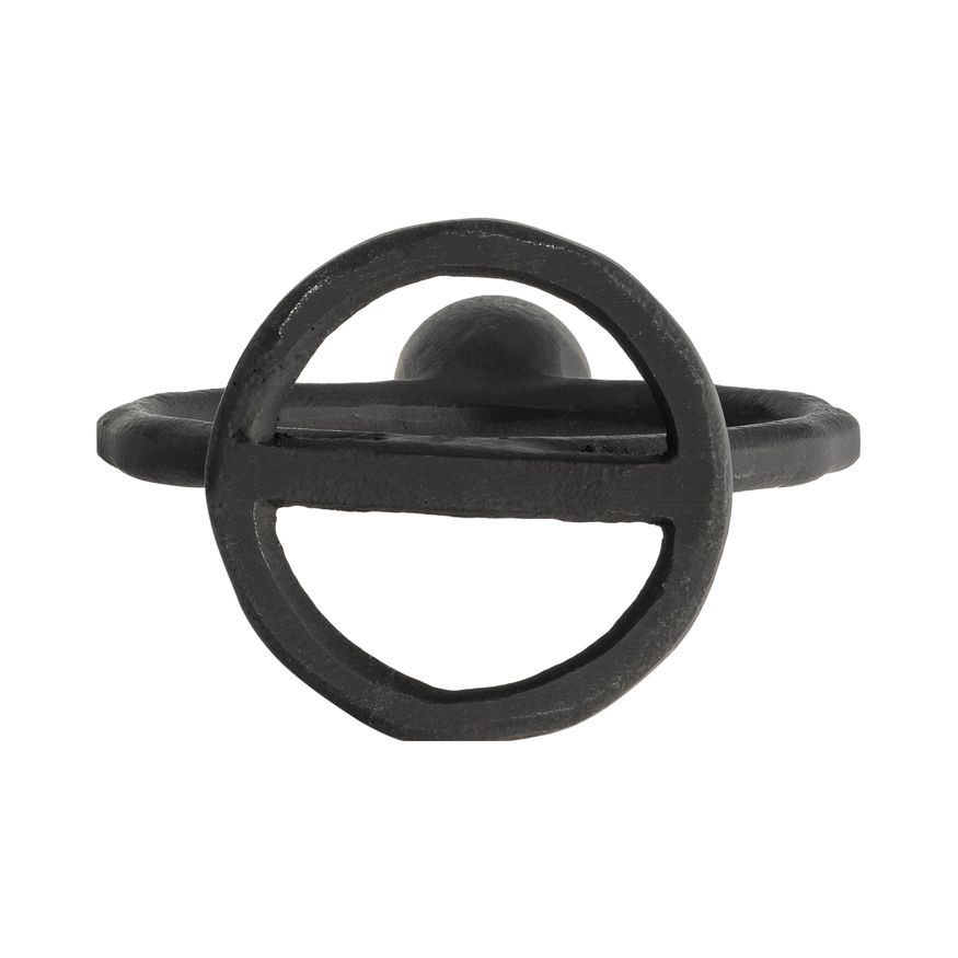 Sagebrook 6" Metal Round Ring Taper Candle Holder - Black