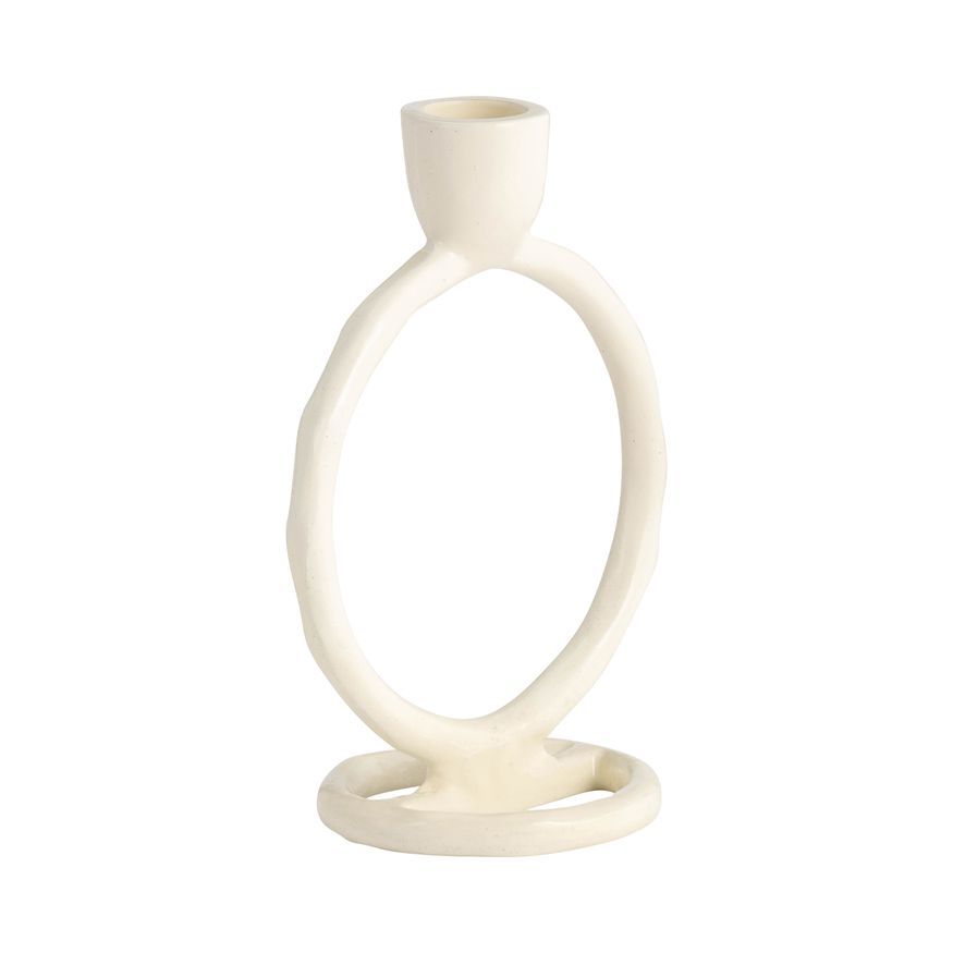 Sagebrook 6" Metal Round Ring Taper Candle Holder - Cotton