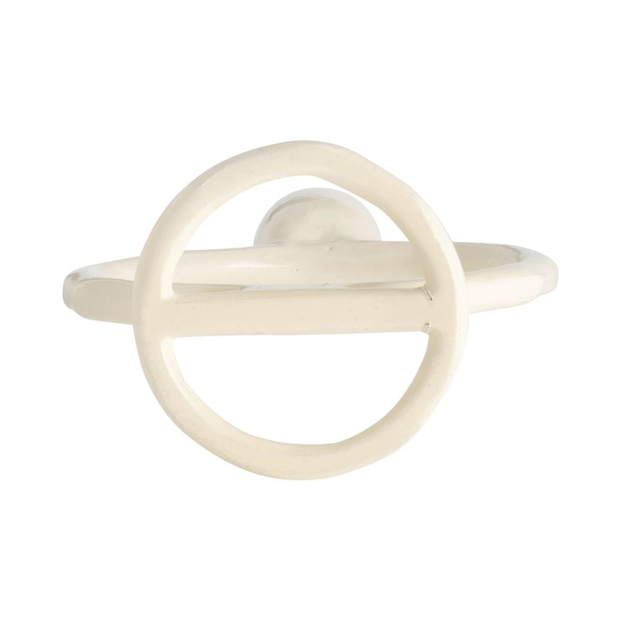 Sagebrook 6" Metal Round Ring Taper Candle Holder - Cotton