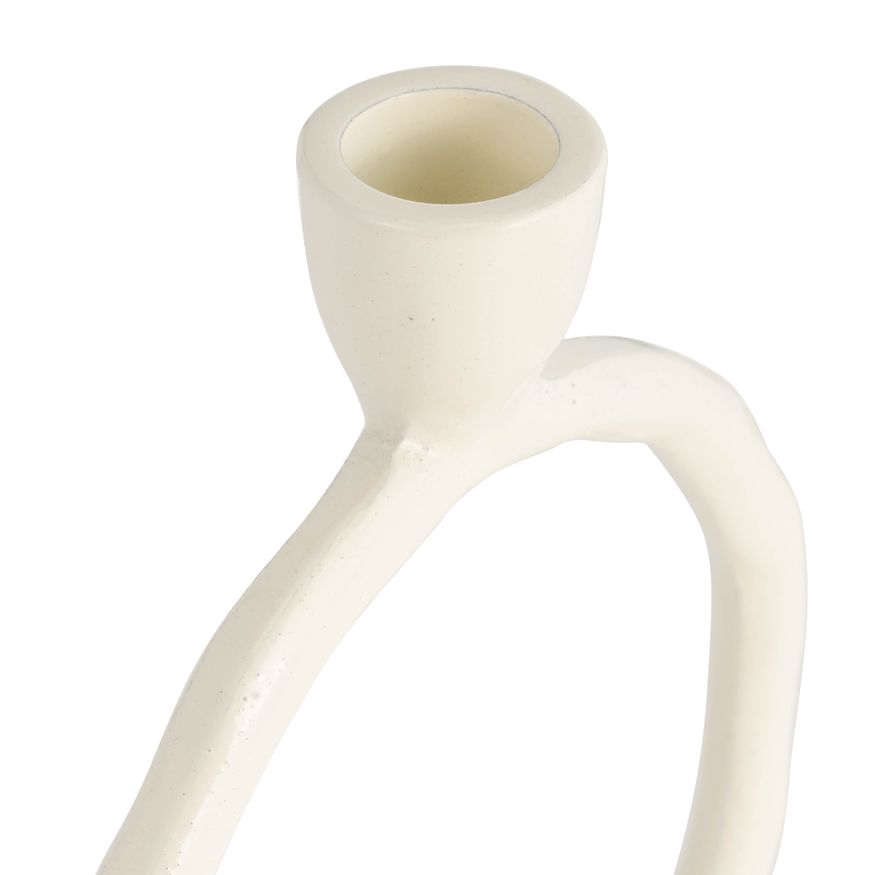 Sagebrook 8" Metal Round Ring Taper Candle Holder - Cotton