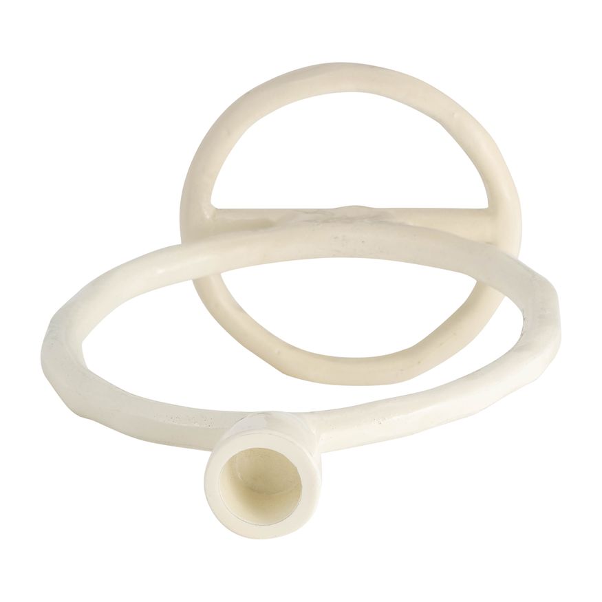 Sagebrook 8" Metal Round Ring Taper Candle Holder - Cotton