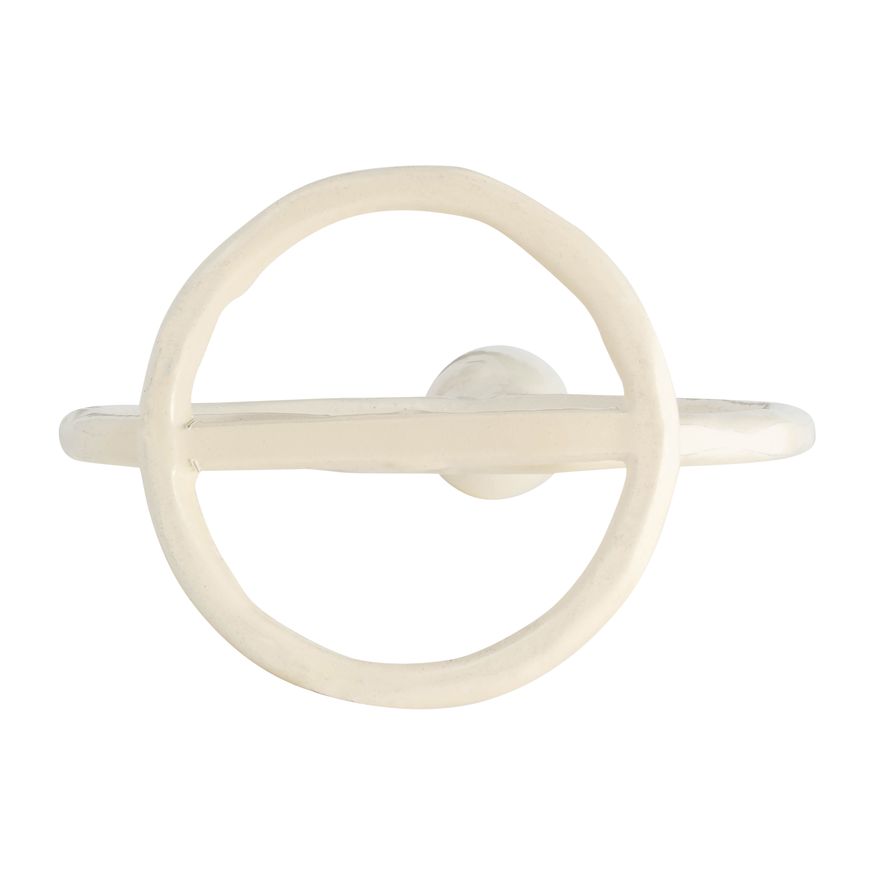 Sagebrook 8" Metal Round Ring Taper Candle Holder - Cotton