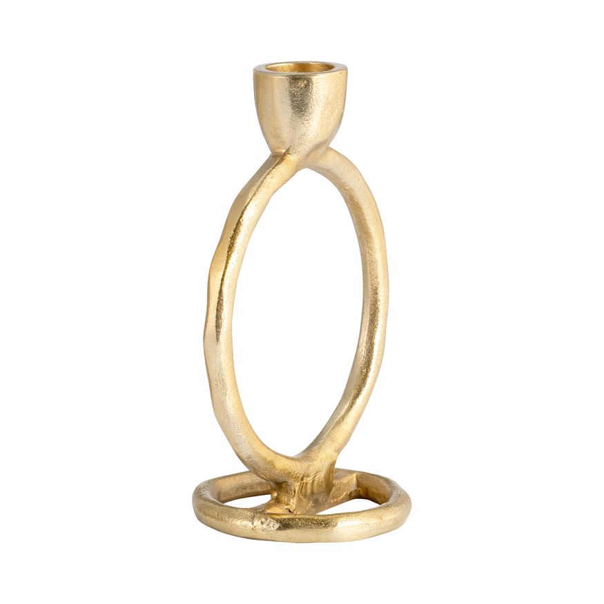 Sagebrook 6" Metal Round Ring Taper Candle Holder - Gold