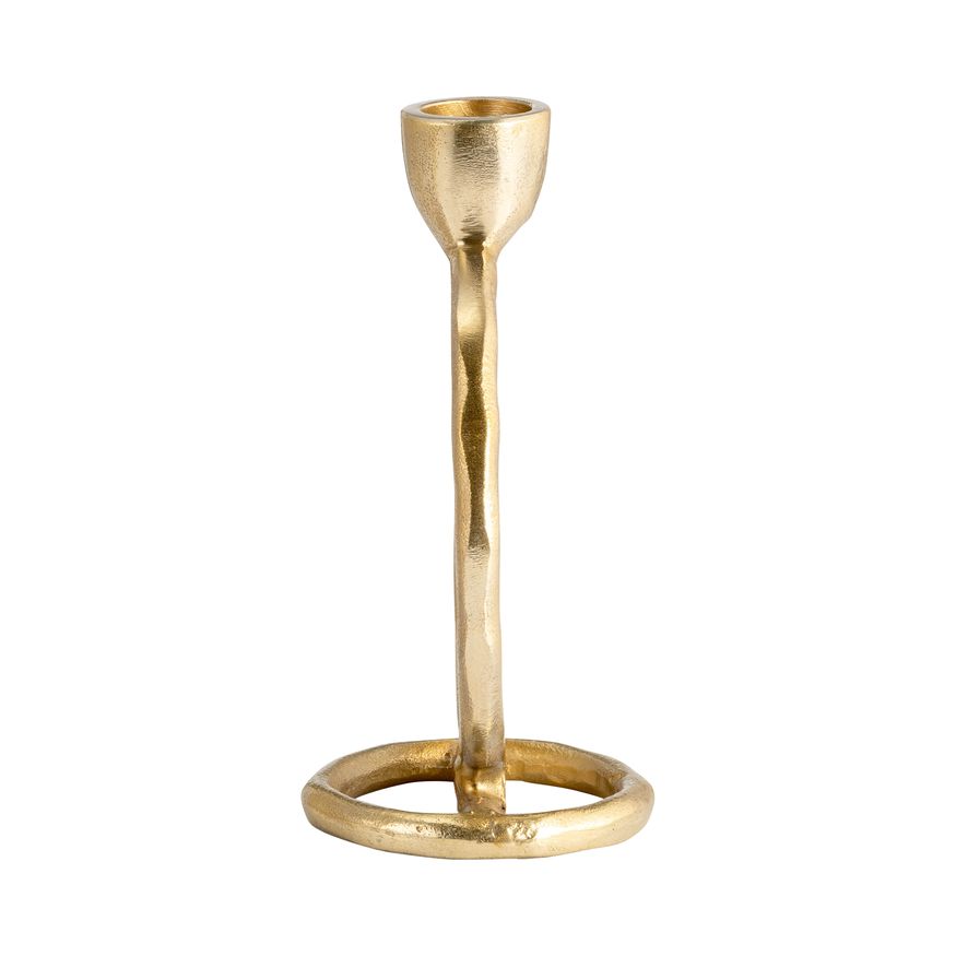 Sagebrook 6" Metal Round Ring Taper Candle Holder - Gold