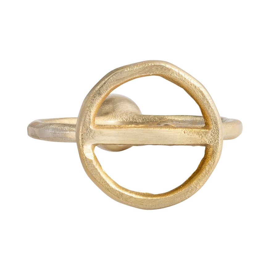 Sagebrook 6" Metal Round Ring Taper Candle Holder - Gold