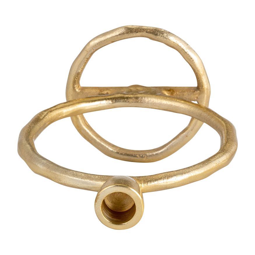 Sagebrook 8" Metal Round Ring Taper Candle Holder - Gold