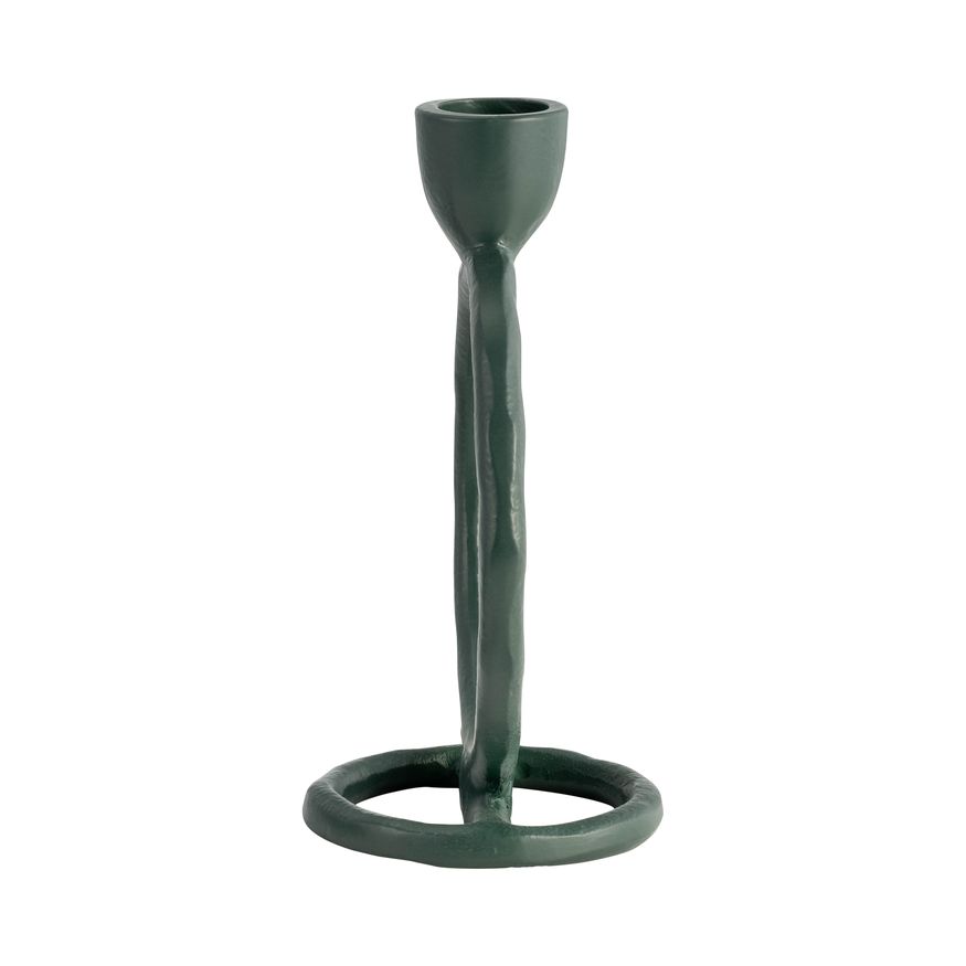 Sagebrook 6" Metal Round Ring Taper Candle Holder - Dark Green