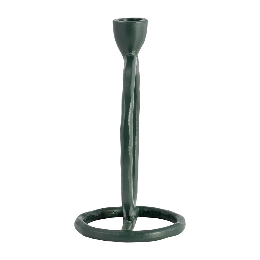 Sagebrook 8" Metal Round Ring Taper Candle Holder - Dark Green