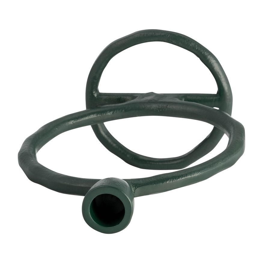 Sagebrook 8" Metal Round Ring Taper Candle Holder - Dark Green