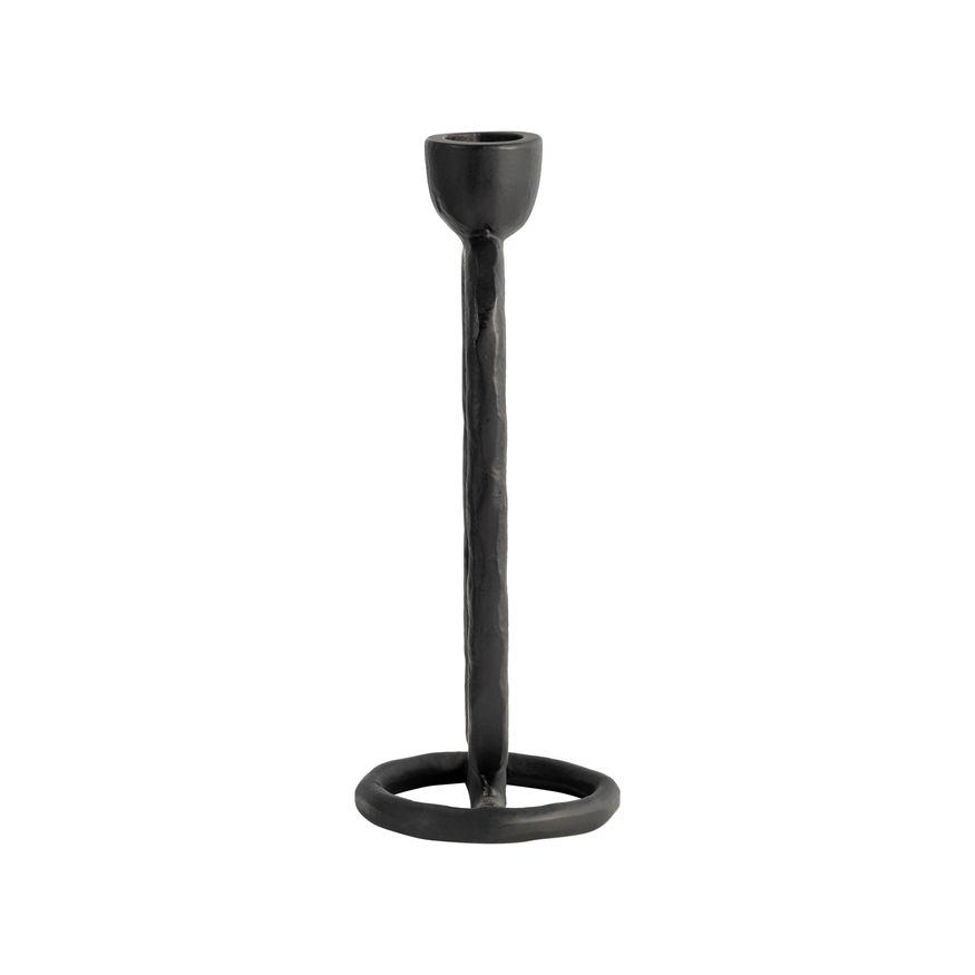 Sagebrook 8" Metal Open Oval Taper Candle Holder - Black