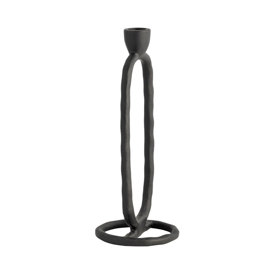 Sagebrook 10" Metal Open Oval Taper Candle Holder - Black