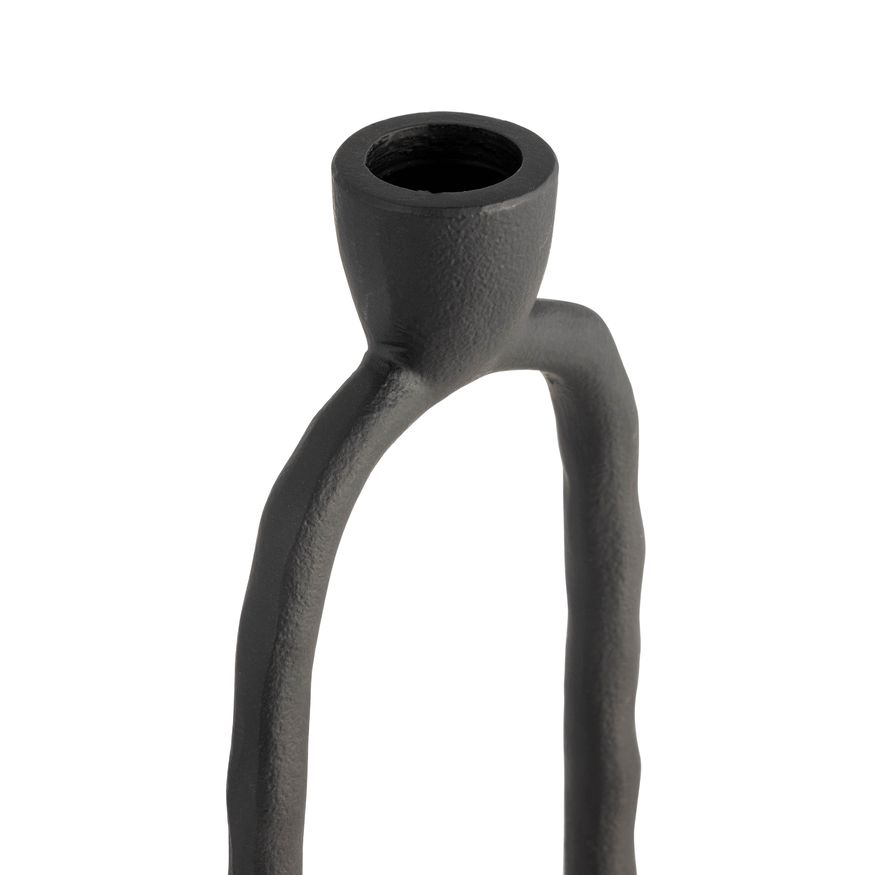 Sagebrook 10" Metal Open Oval Taper Candle Holder - Black