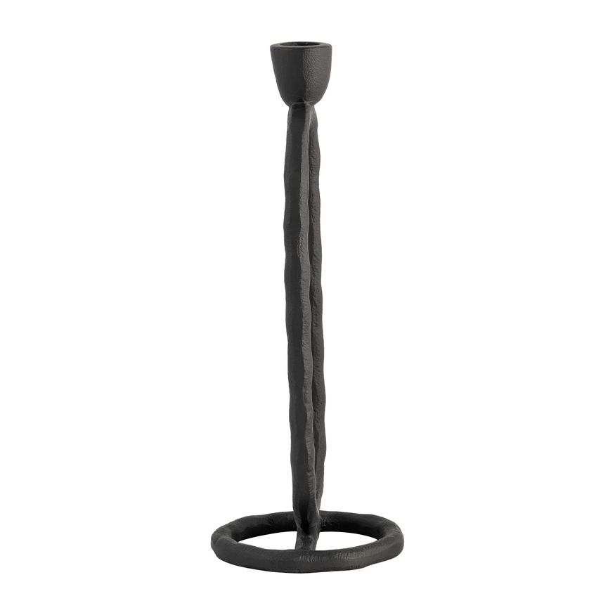 Sagebrook 11" Metal Open Oval Taper Candle Holder - Black