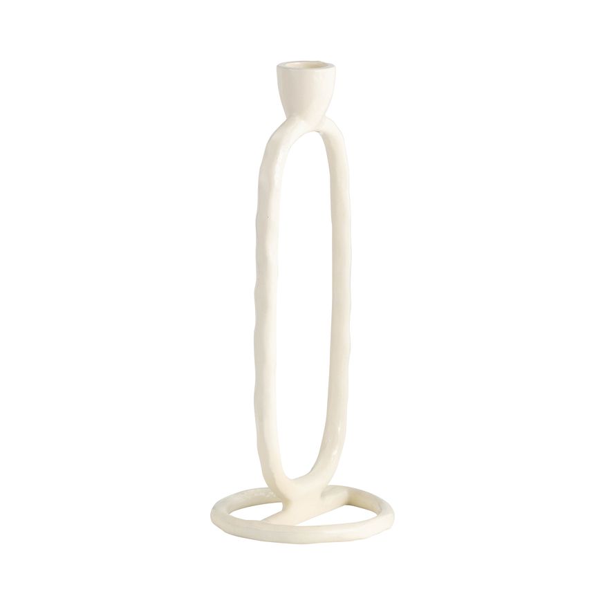 Sagebrook 10" Metal Open Oval Taper Candle Holder - Cotton