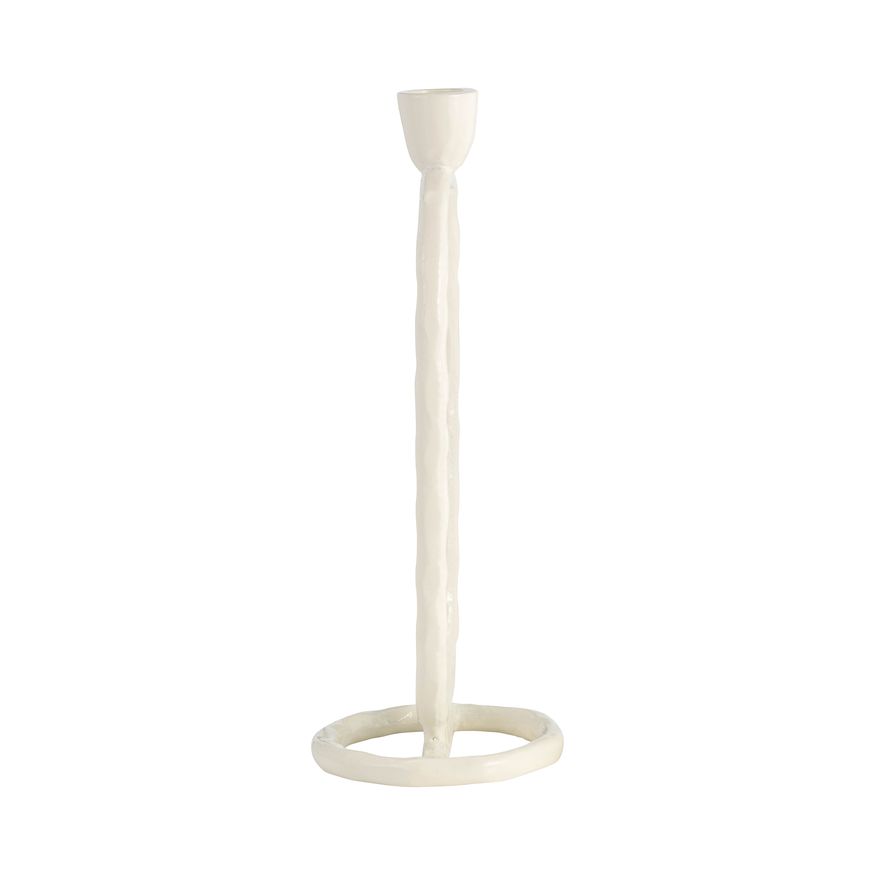 Sagebrook 10" Metal Open Oval Taper Candle Holder - Cotton