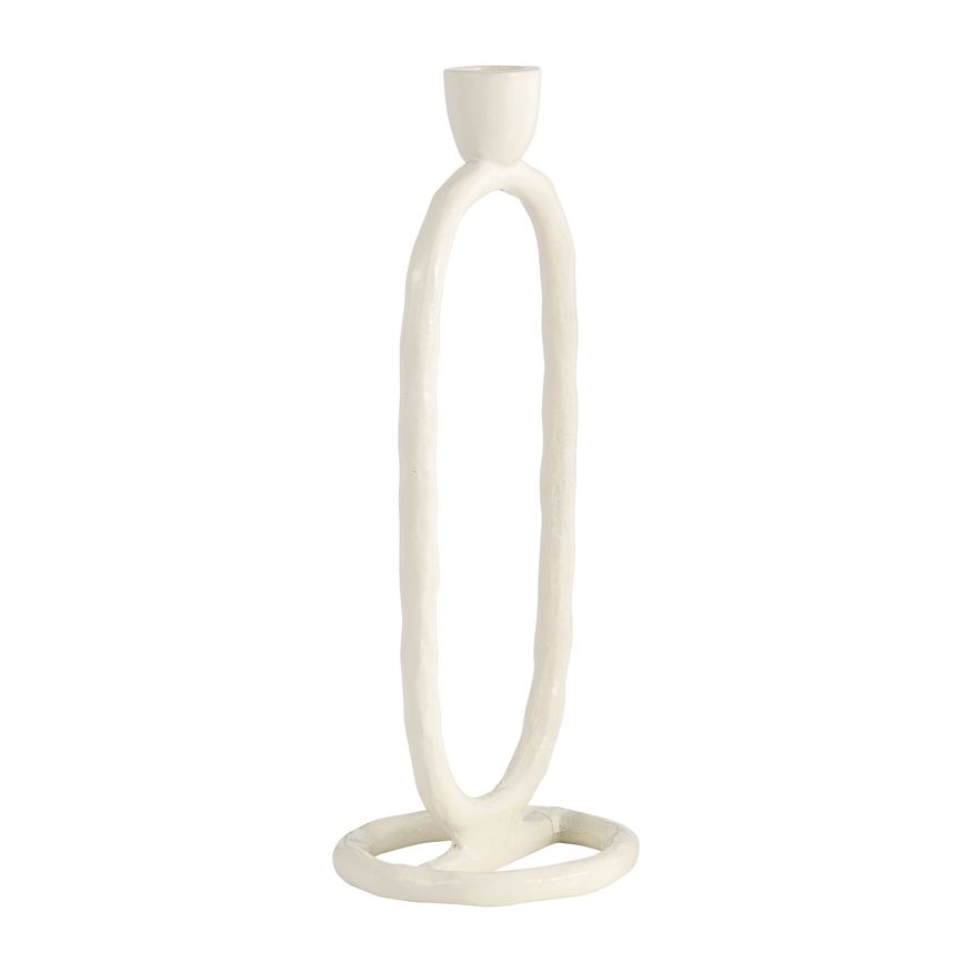 Sagebrook 11" Metal Open Oval Taper Candle Holder - Cotton