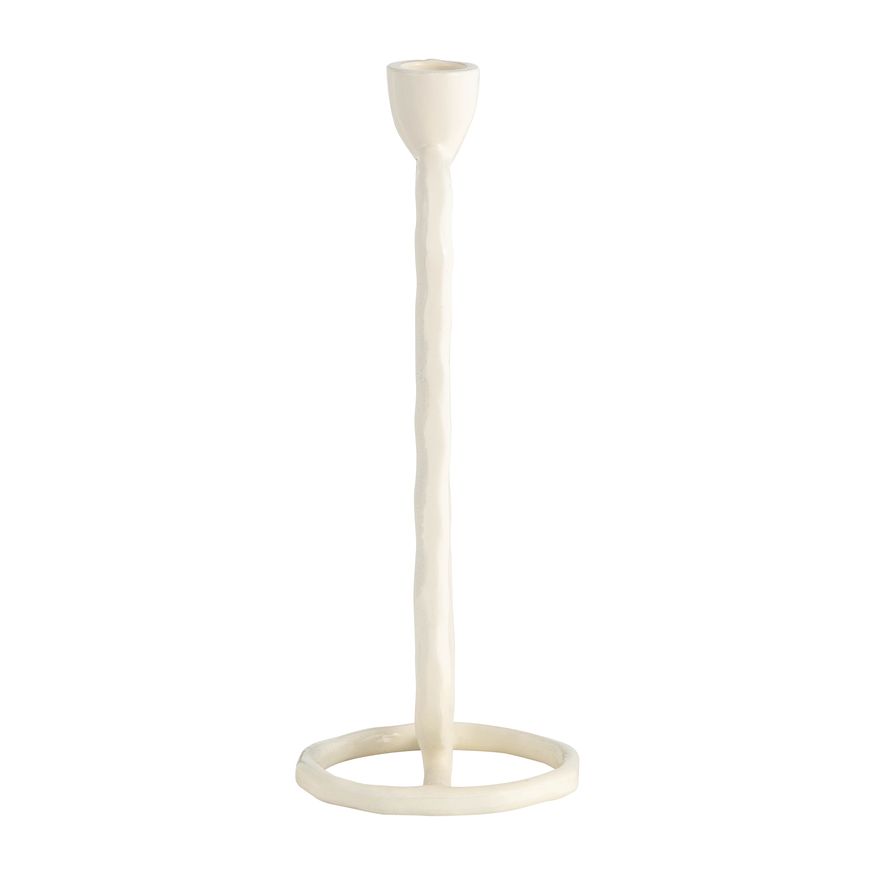 Sagebrook 11" Metal Open Oval Taper Candle Holder - Cotton