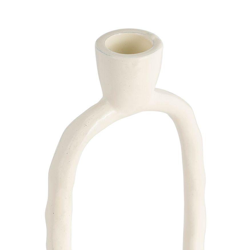 Sagebrook 11" Metal Open Oval Taper Candle Holder - Cotton