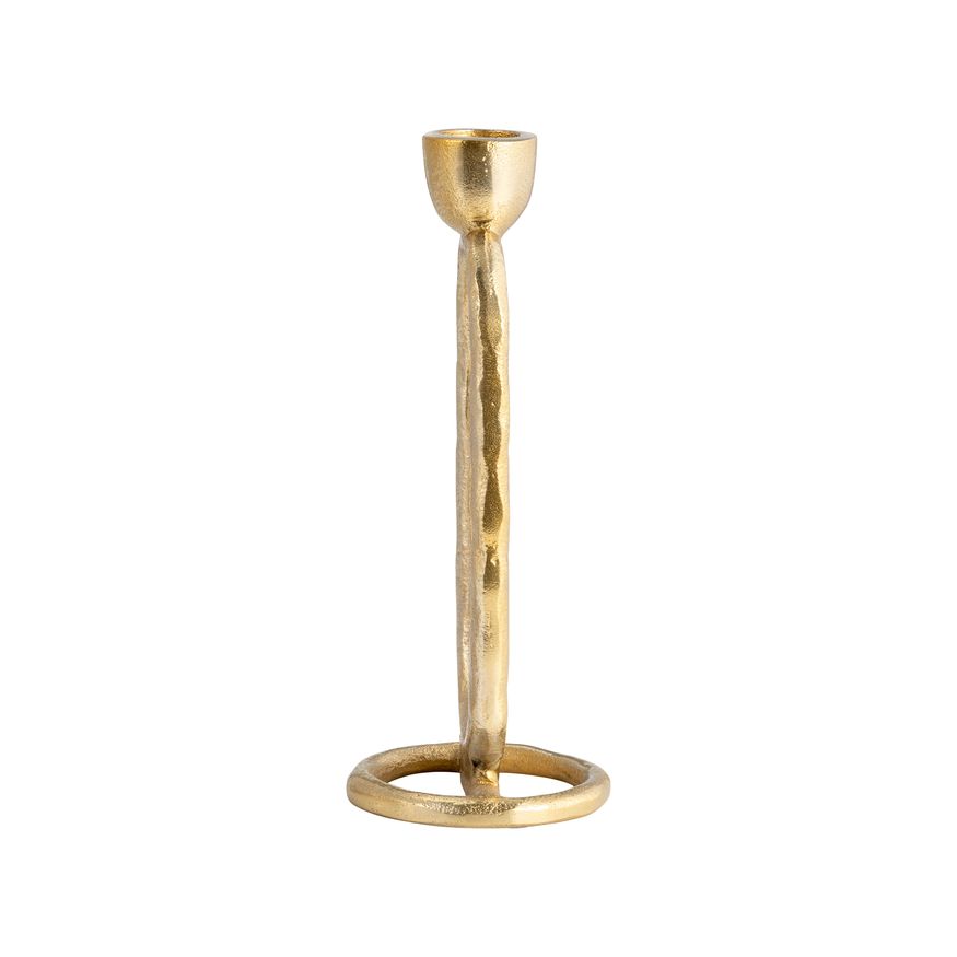 Sagebrook 8" Metal Open Oval Taper Candle Holder - Gold