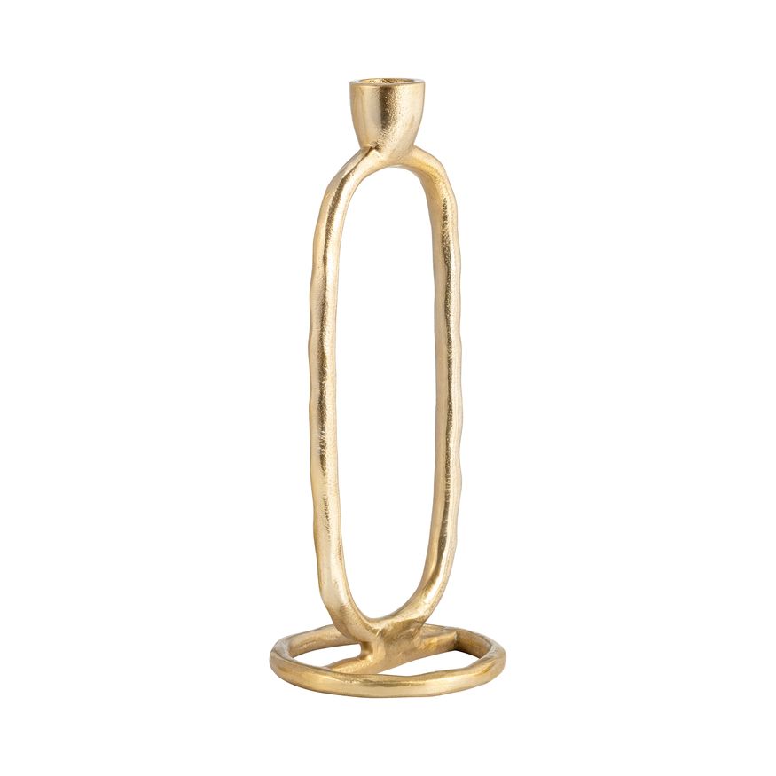 Sagebrook 10" Metal Open Oval Taper Candle Holder - Gold