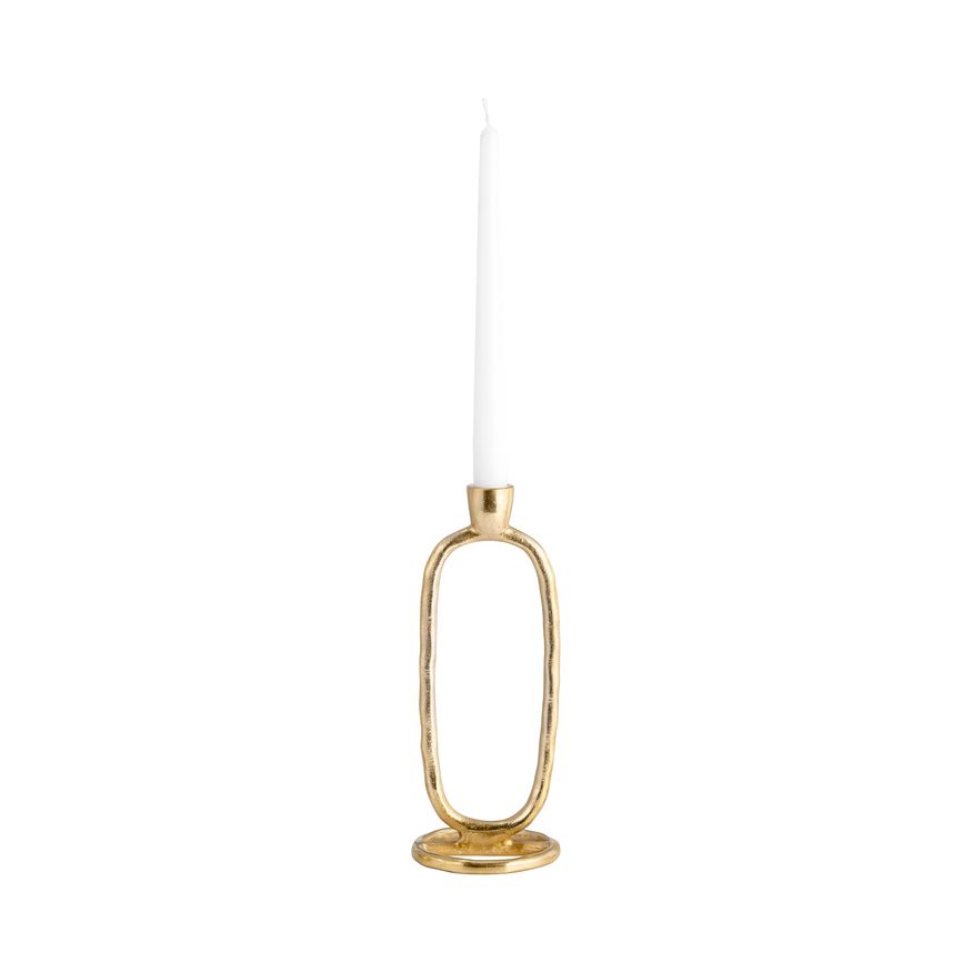 Sagebrook 10" Metal Open Oval Taper Candle Holder - Gold