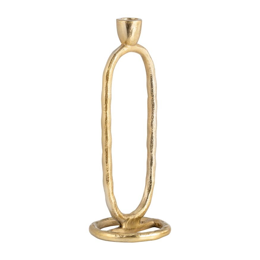 Sagebrook 11" Metal Open Oval Taper Candle Holder - Gold