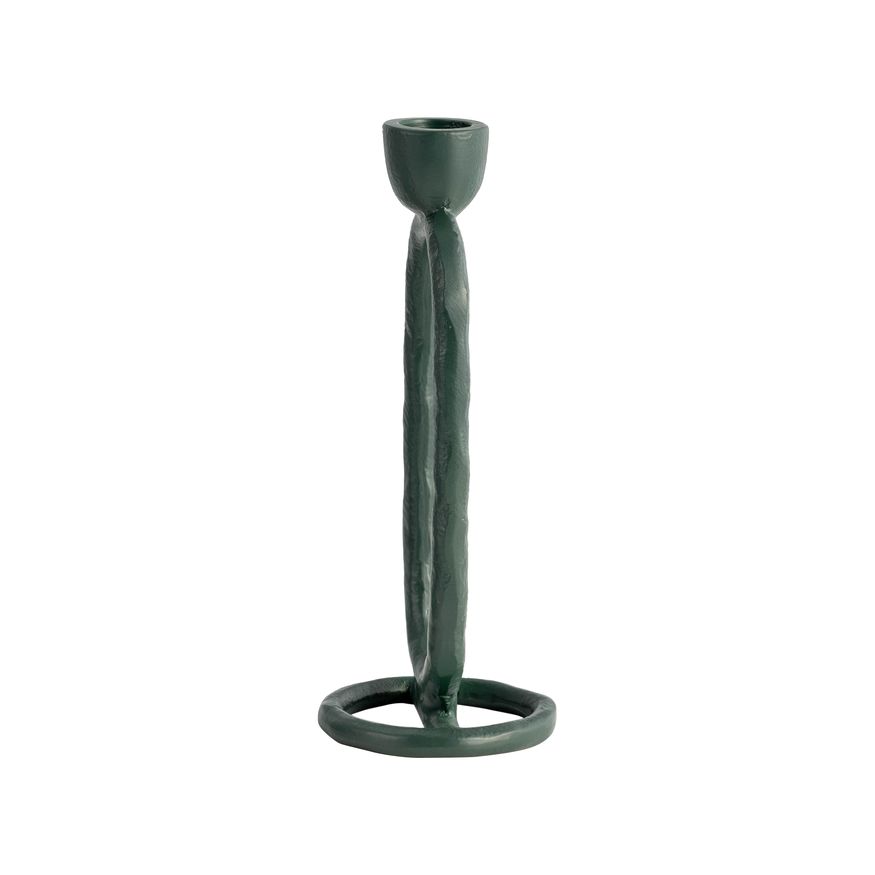 Sagebrook 8" Metal Open Oval Taper Candle Holder - Dark Green