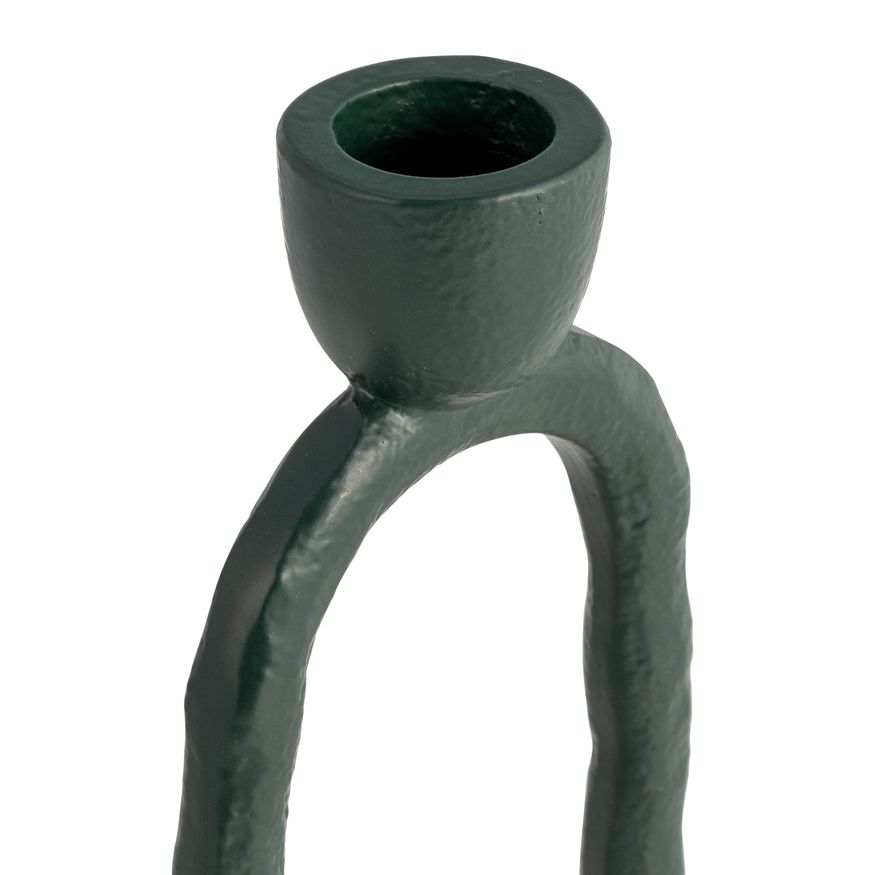 Sagebrook 8" Metal Open Oval Taper Candle Holder - Dark Green