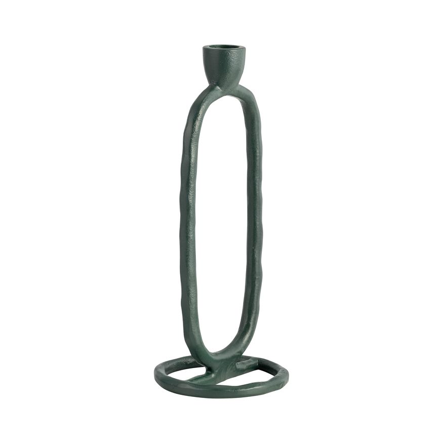 Sagebrook 10" Metal Open Oval Taper Candle Holder - Dark Green