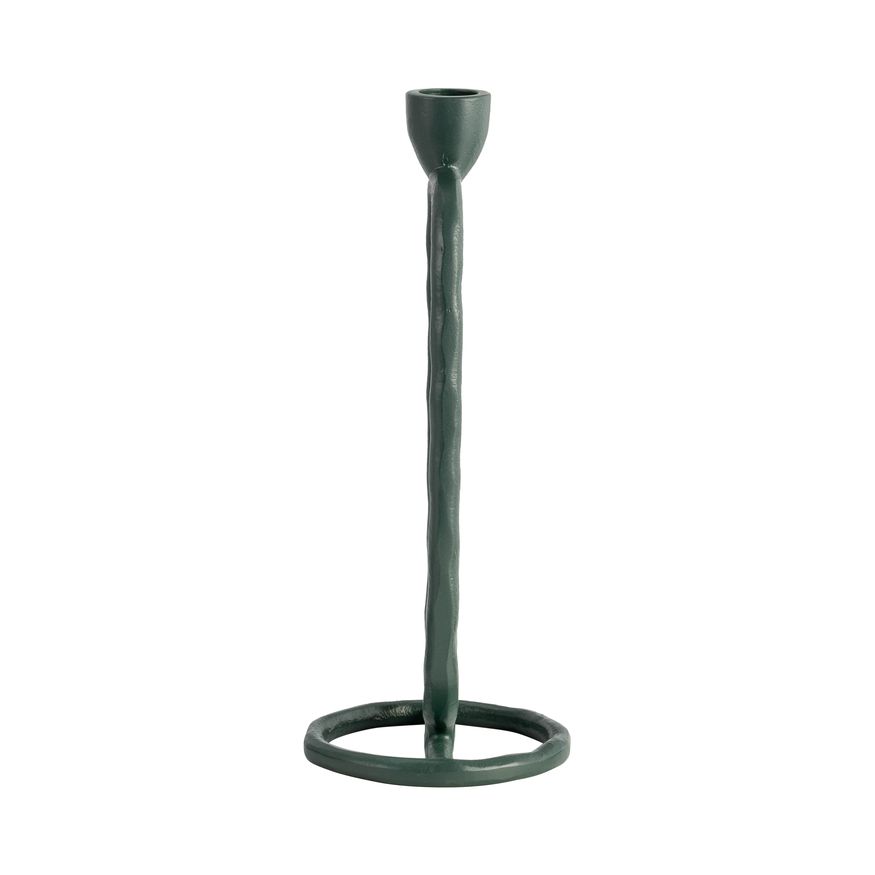 Sagebrook 10" Metal Open Oval Taper Candle Holder - Dark Green