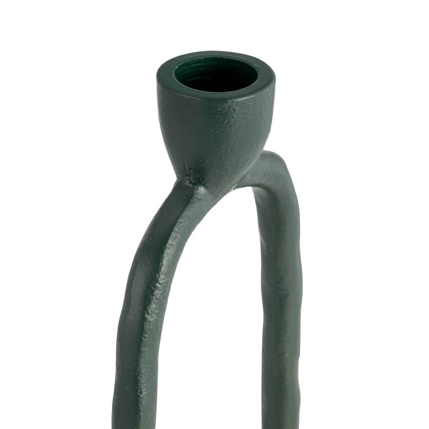 Sagebrook 10" Metal Open Oval Taper Candle Holder - Dark Green