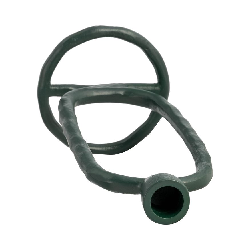 Sagebrook 10" Metal Open Oval Taper Candle Holder - Dark Green