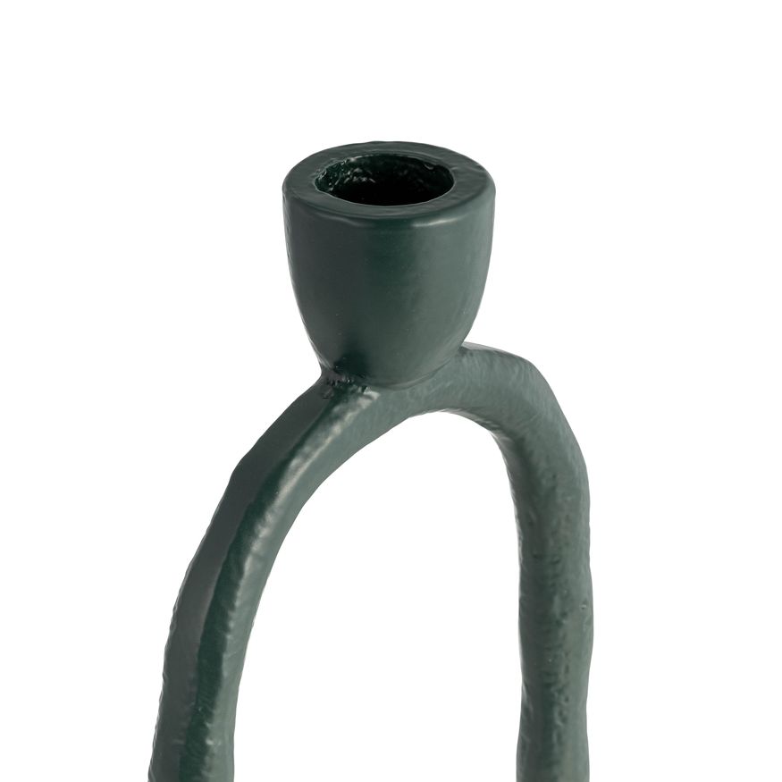 Sagebrook 11" Metal Open Oval Taper Candle Holder - Dark Green