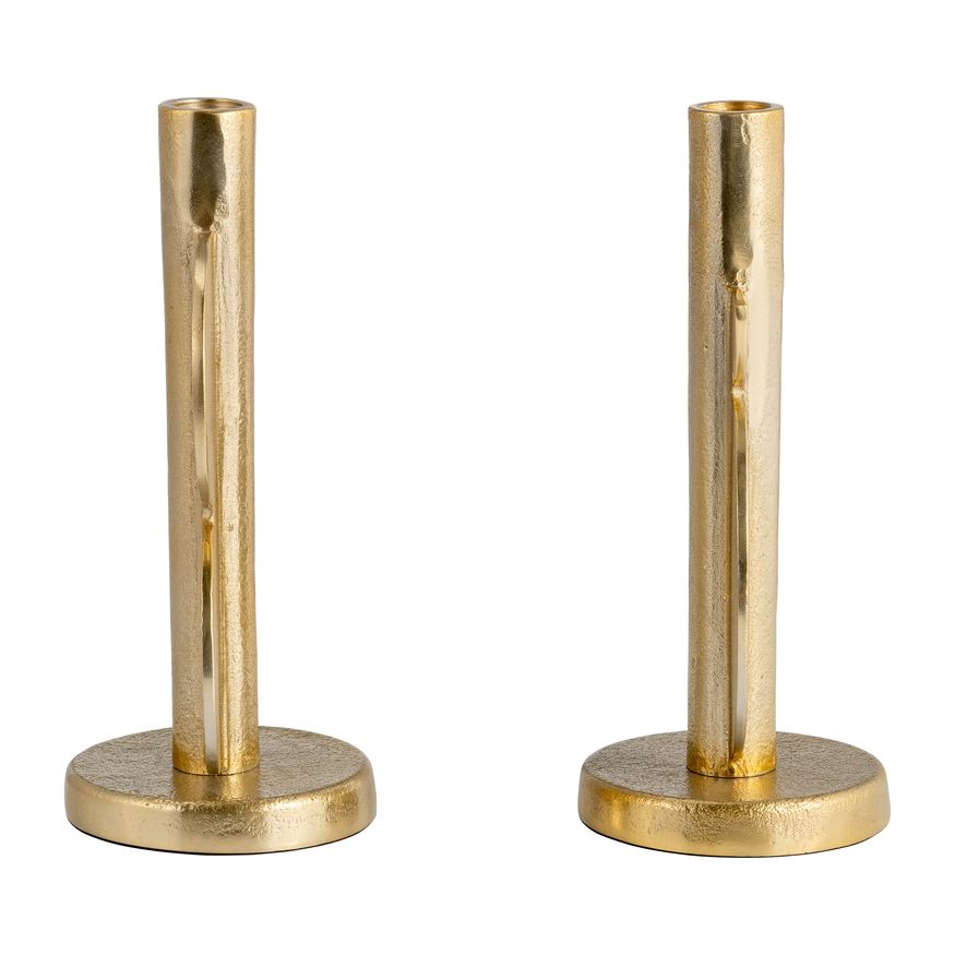 Sagebrook - 9" Metal Nomad Taper Candle Holders (Set of 2) in Gold