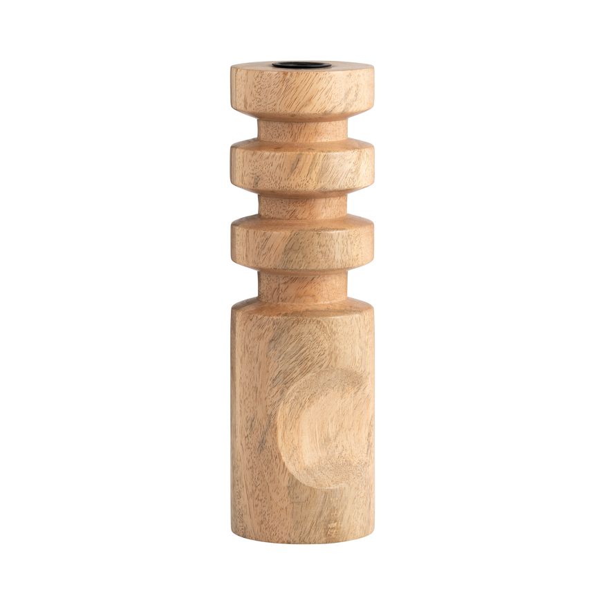 Sagebrook 10" Wood Stacked Taper Candle Holder - Natural