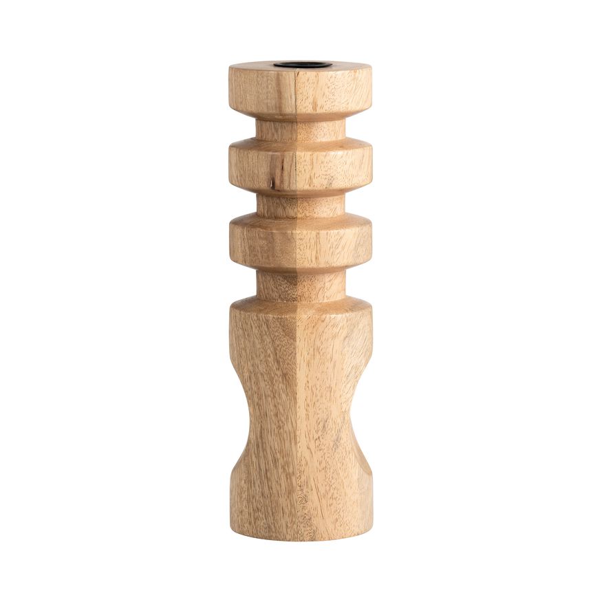 Sagebrook 10" Wood Stacked Taper Candle Holder - Natural