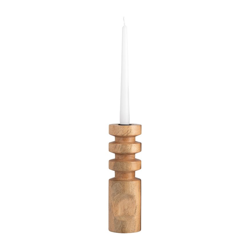 Sagebrook 10" Wood Stacked Taper Candle Holder - Natural