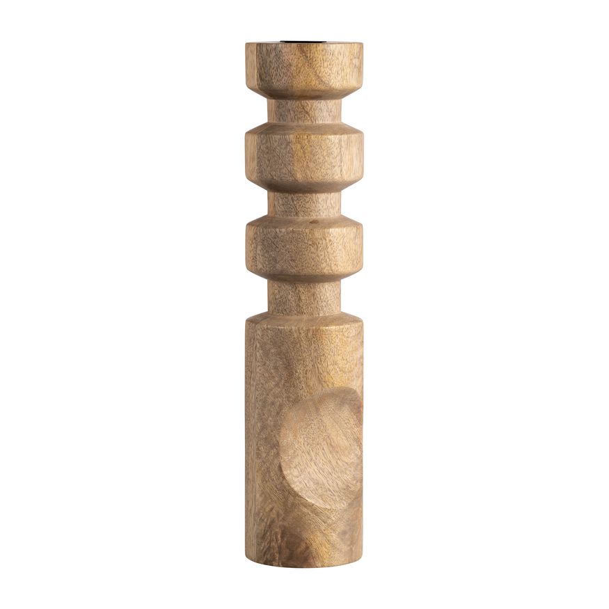 Sagebrook 10" Wood Stacked Taper Candle Holder